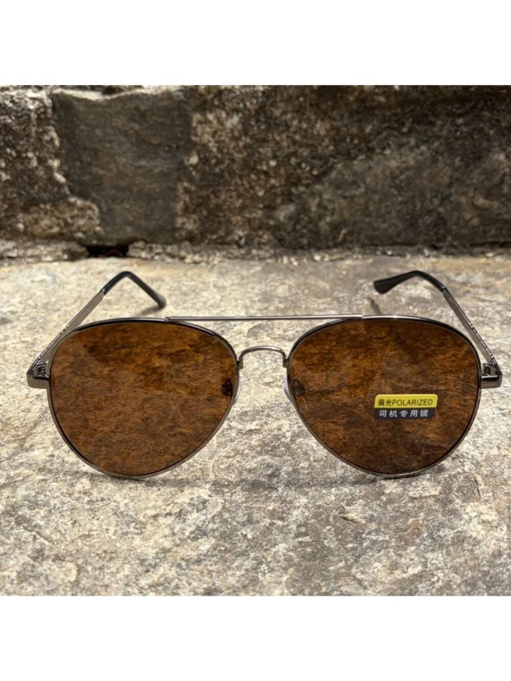 Polarized Brown Aviator Sunglasses Matte Brown Frame Driving Lenses Pilot Retro